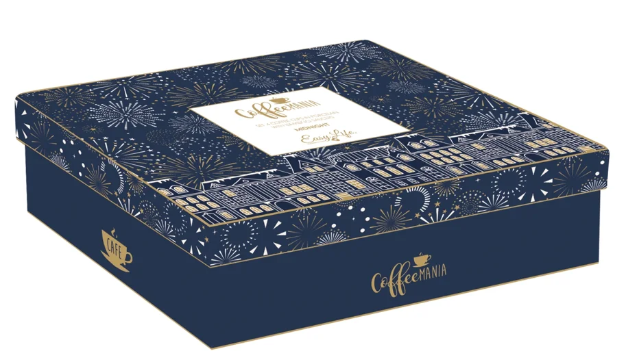 4er Set Midnight Espressotasse 110ml mit Bambusuntersetzer