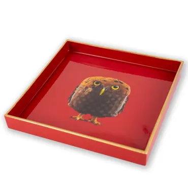Tablett quadratisch 20x20cm Eule