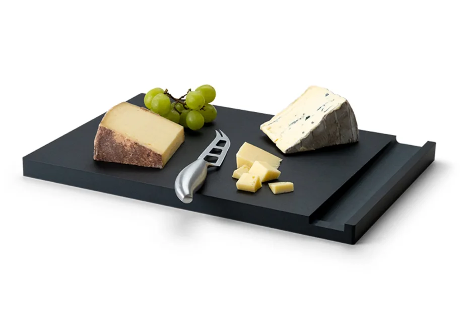 Käse-Set mit Messer Duracore 25x25x2cm schwarz