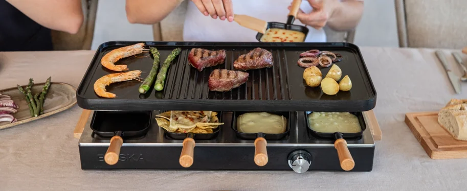 Party Raclette für 8 Personen 53.4x26cm H14.5cm Buche