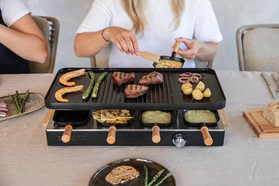 Party Raclette für 8 Personen 53.4x26cm H14.5cm Buche