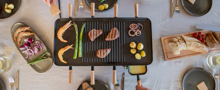 Party Raclette für 8 Personen 53.4x26cm H14.5cm Buche