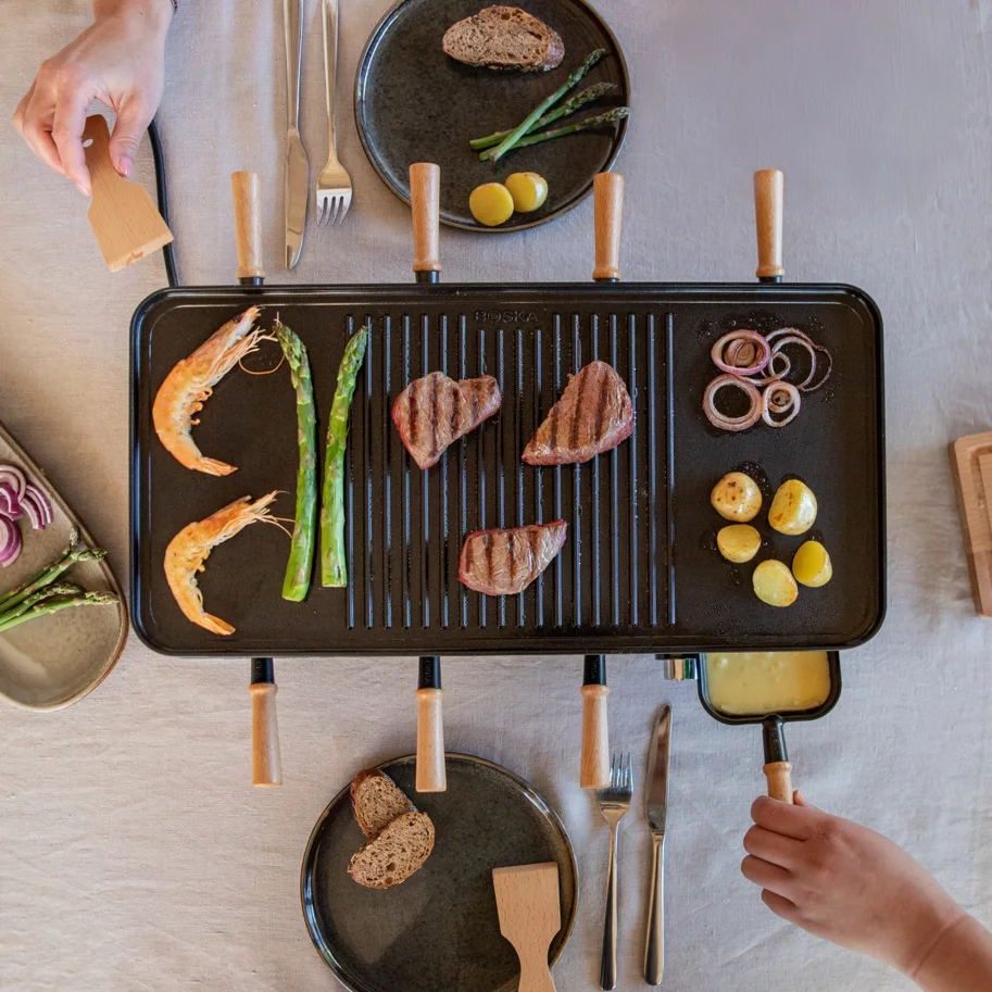 Party Raclette für 8 Personen 53.4x26cm H14.5cm Buche