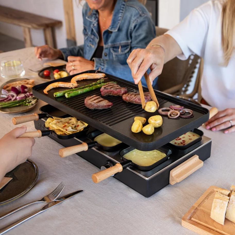 Party Raclette für 8 Personen 53.4x26cm H14.5cm Buche