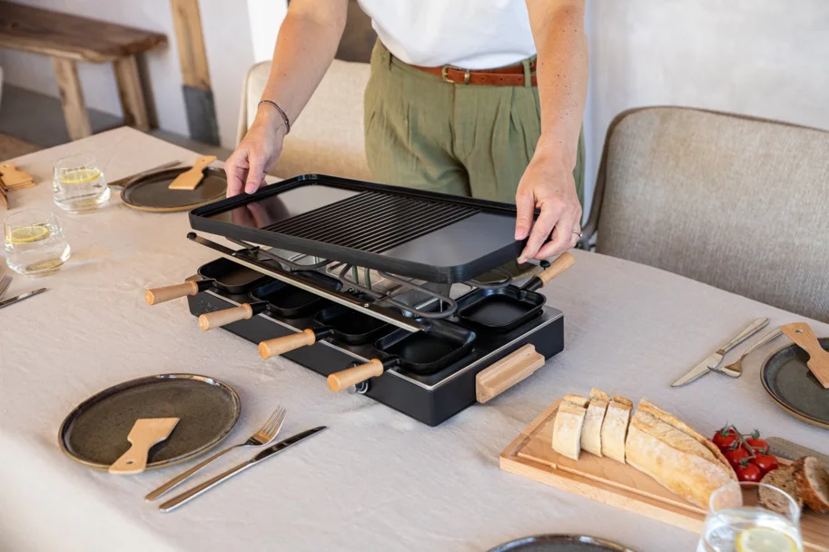 Party Raclette für 8 Personen 53.4x26cm H14.5cm Buche