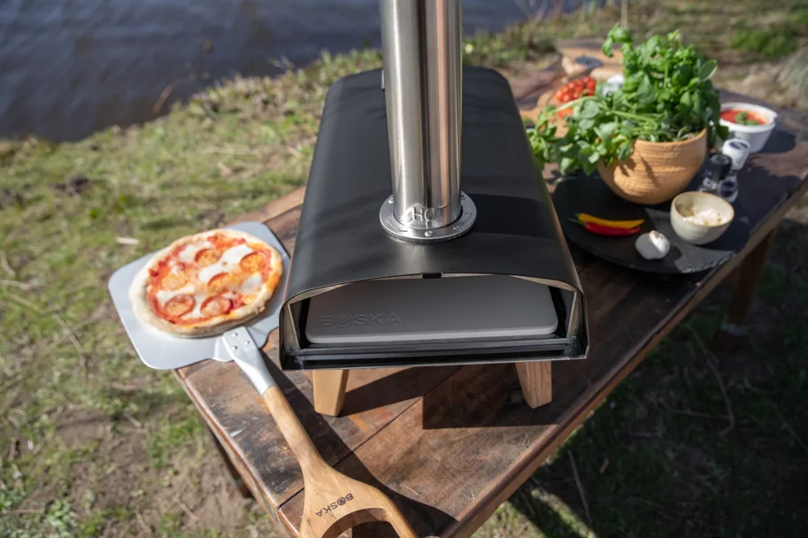 Pro Pizza Ofen für Pellets 69.9x36cm H72.5cm Eiche