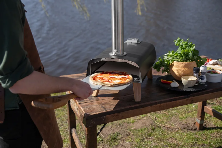 Pro Pizza Ofen für Pellets 69.9x36cm H72.5cm Eiche