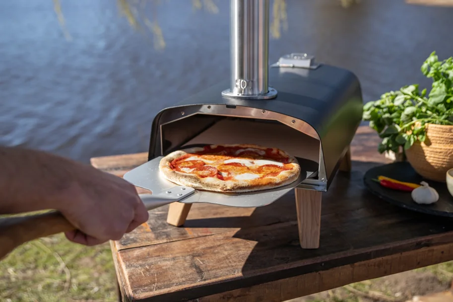 Pro Pizza Ofen für Pellets 69.9x36cm H72.5cm Eiche