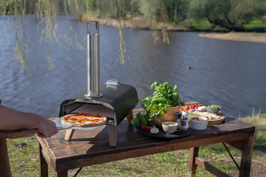 Pro Pizza Ofen für Pellets 69.9x36cm H72.5cm Eiche