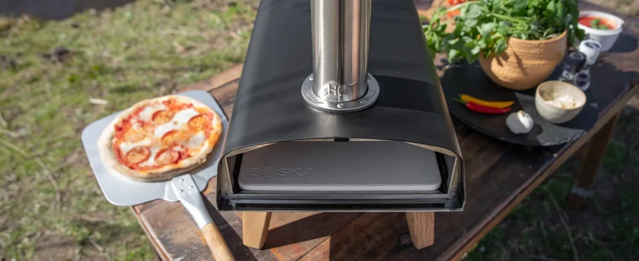 Pro Pizza Ofen für Pellets 69.9x36cm H72.5cm Eiche