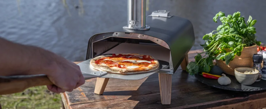 Pro Pizza Ofen für Pellets 69.9x36cm H72.5cm Eiche