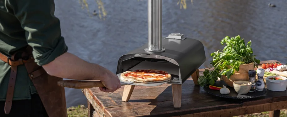 Pro Pizza Ofen für Pellets 69.9x36cm H72.5cm Eiche