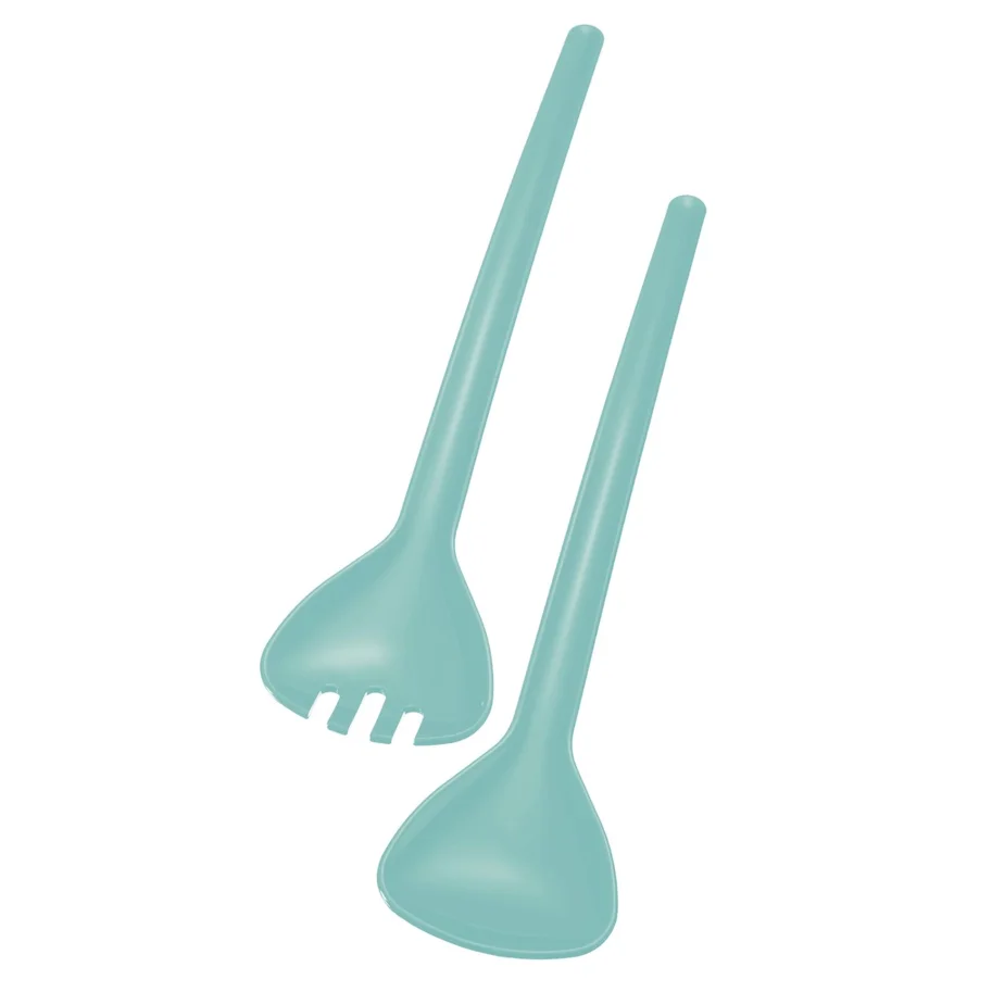 2tlg Traditionell Salatbesteck blau