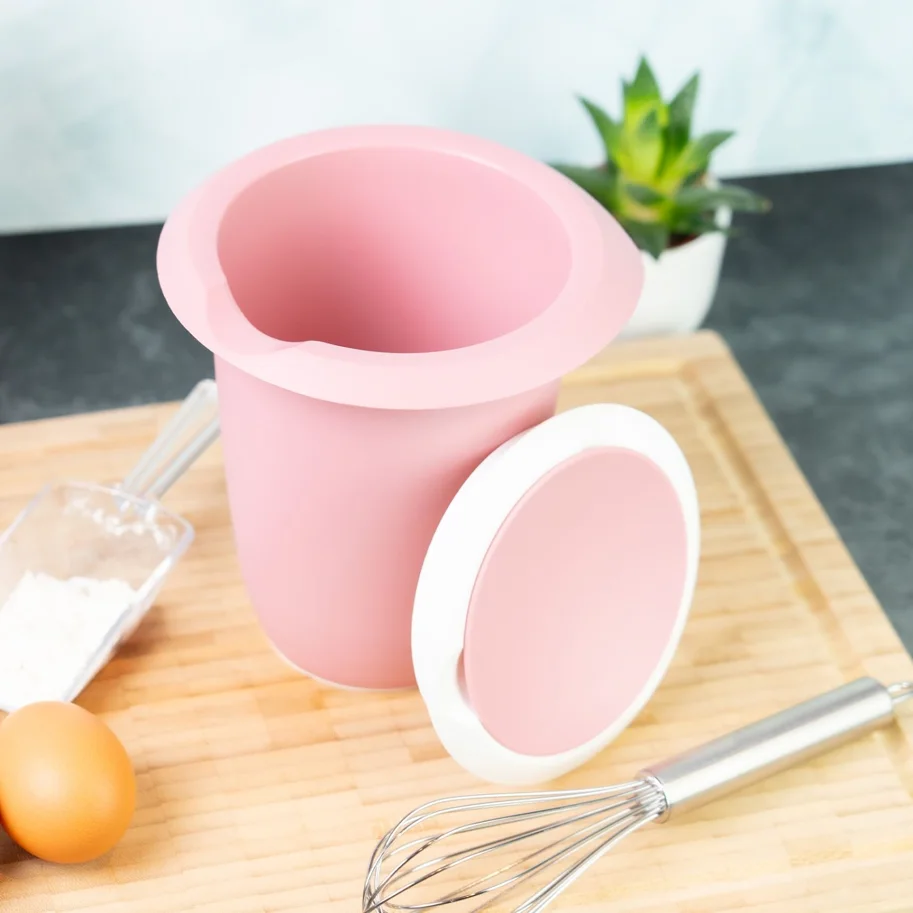 Quirltopf mit Spritzschutz 1l rosa