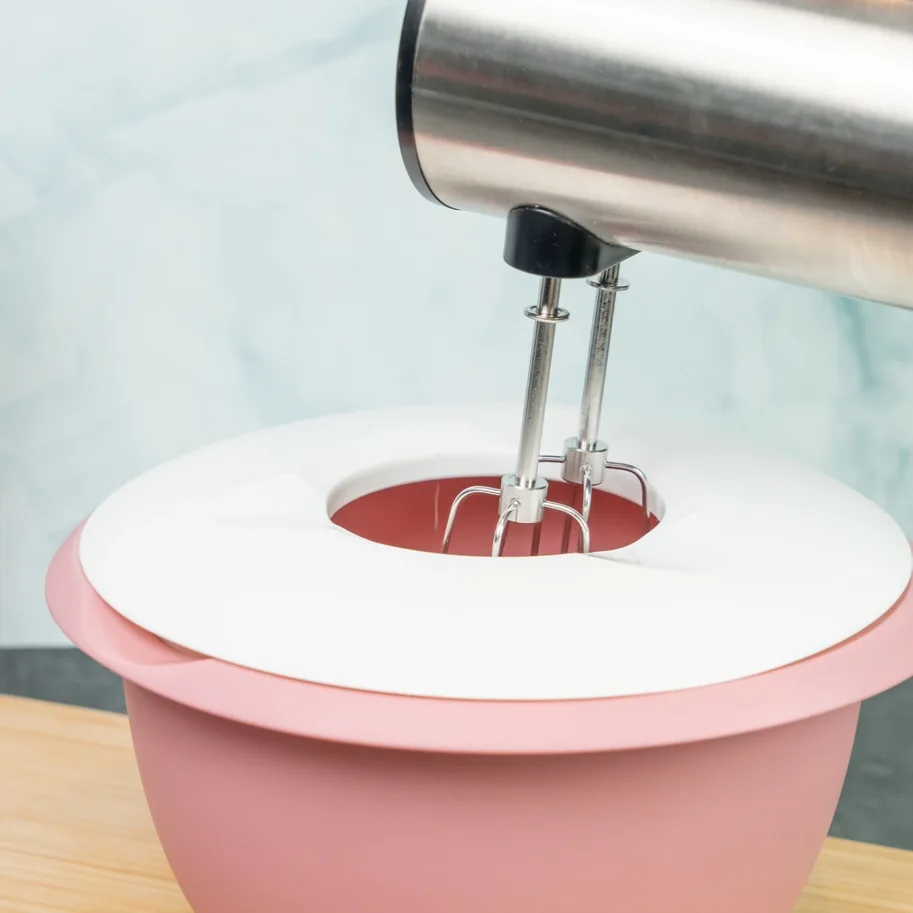 Rührschüssel mit Spritzschutz 3.5l rosa