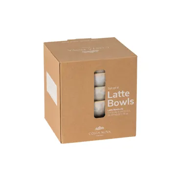 4er Set Latte Bowls Schale 550ml D14.5cm H8cm grau