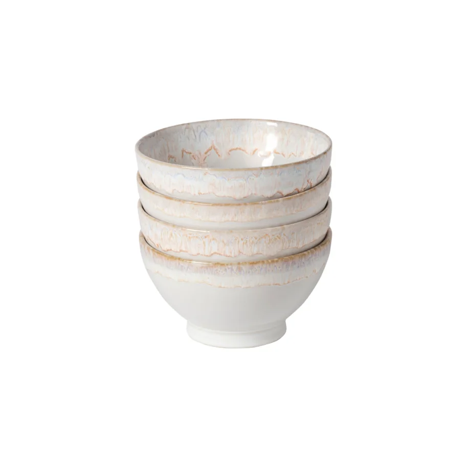 4er Set Latte Bowls Schale 550ml D14.5cm H8cm weiss