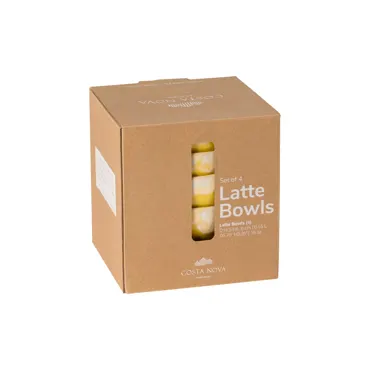 4er Set Latte Bowls Schale 550ml D14.5cm H8cm gelb