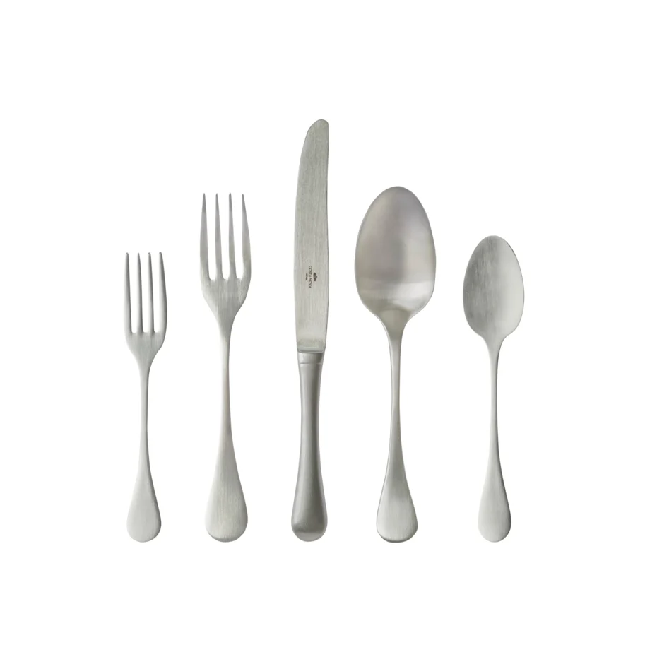 Antigo Ess-Besteckset 5tlg silber matt
