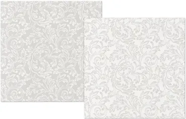 Servietten Dinner 50x Baroque Etide silber, 40x40cm