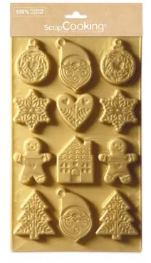 Backform für 12 Weihnachtskekse Silikon