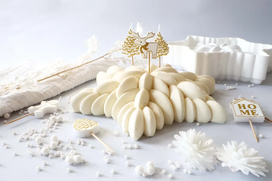 8er Set Kerzen Weihnachten gold/weiss