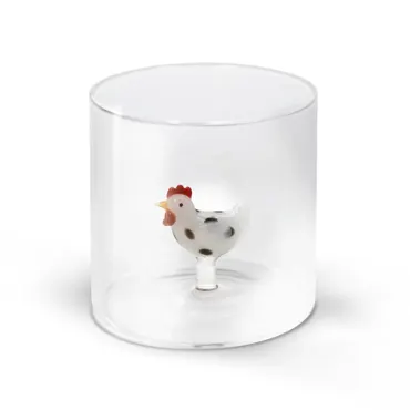 Glas aus Borosilikat 250ml Weisses Huhn