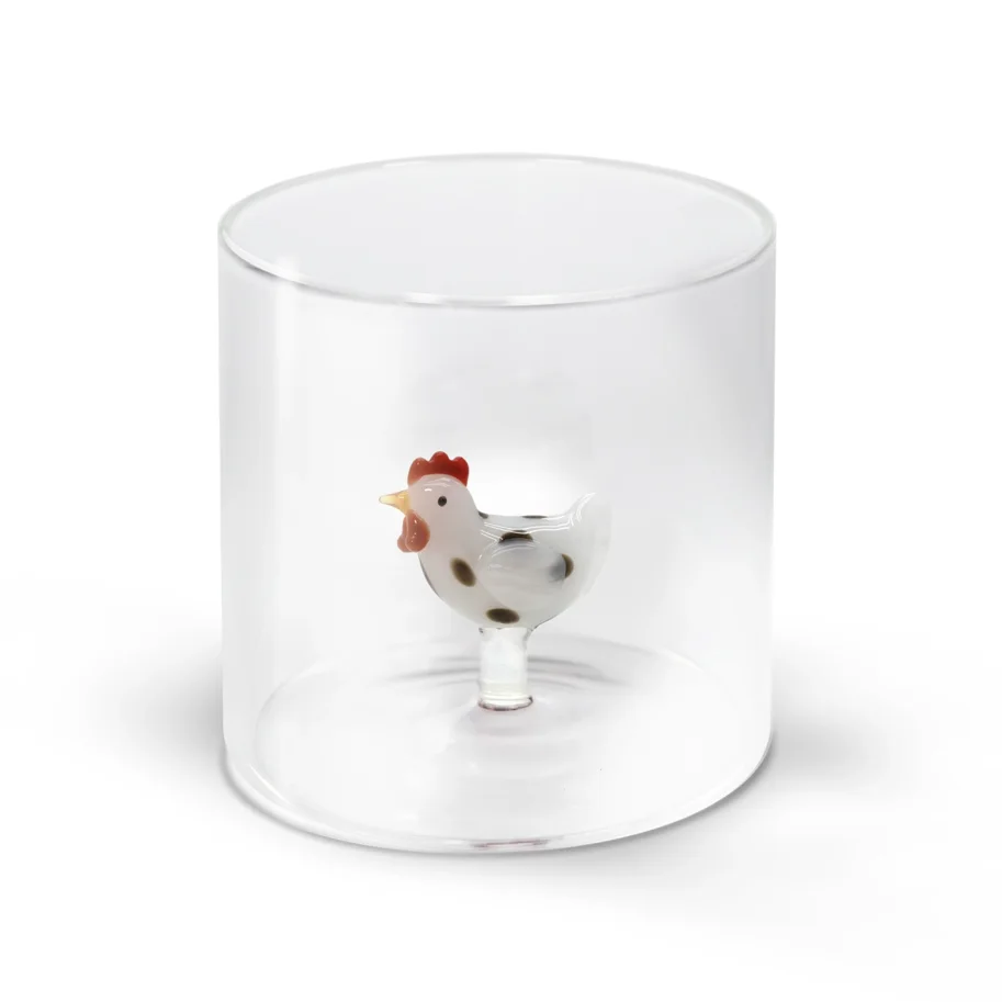 Glas aus Borosilikat 250ml Weisses Huhn