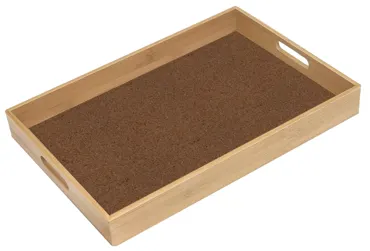 Serviertablett Bambus mit Korkeinlage 33x22cm