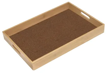 Serviertablett Bambus mit Korkeinlage 40x29cm