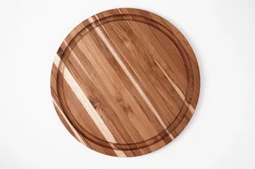 Scandi Schneidebrett D46cm H2.5cm mit Saftrille und Griffen