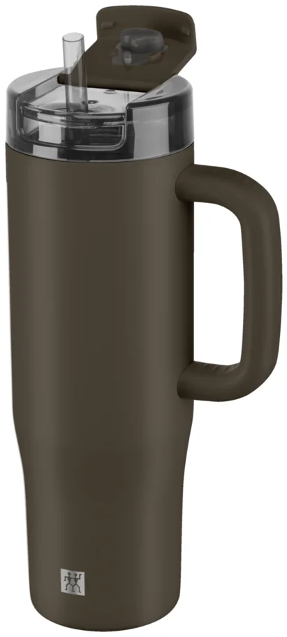 Thermo Plus Thermobecher mit Strohhalm 900ml Grey Mocca