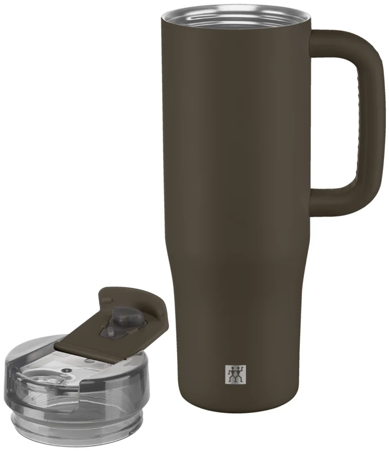 Thermo Plus Thermobecher mit Strohhalm 900ml Grey Mocca