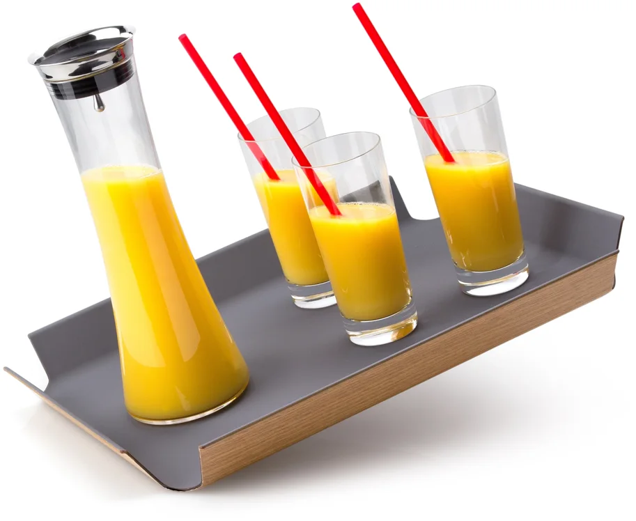 Tablett rutschfest grau, 45x34 cm
