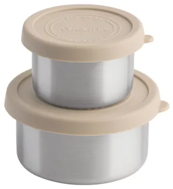 2er Set Snack Container 100ml + 200ml Cream Beige