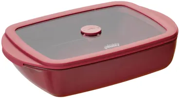 Auflaufform mit Frischhaltedeckel 0.8l 14.6x23.5cm cherry