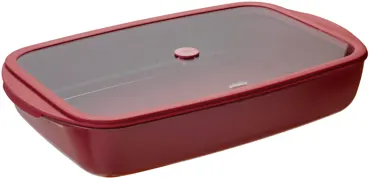 Auflaufform mit Frischhaltedeckel 3.6l 24x39cm cherry