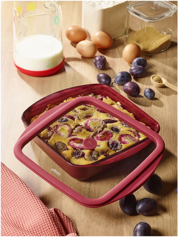 Auflaufform mit Frischhaltedeckel 1.6l 21.9x25.1cm cherry
