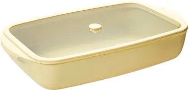 Auflaufform mit Frischhaltedeckel 3.6l 24x39cm eggshell