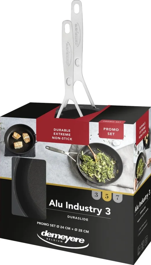 2er Set Alu Industry 3 Bratpfanne Duraslide 24+28cm