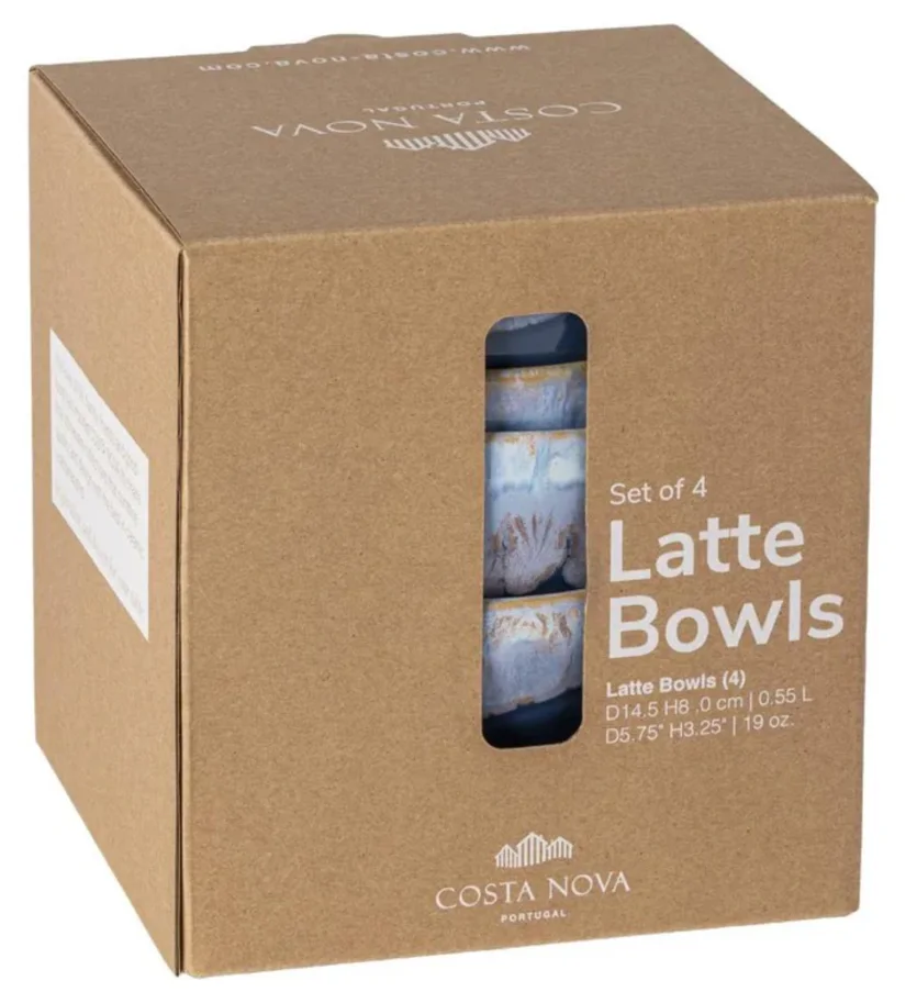 4er Set Latte Bowls Schale 550ml D14.5cm H8cm denim