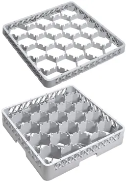 Gläser Spülkorb 20 Fächer 1 Aufsatz max Glas H12.3cm D9cm