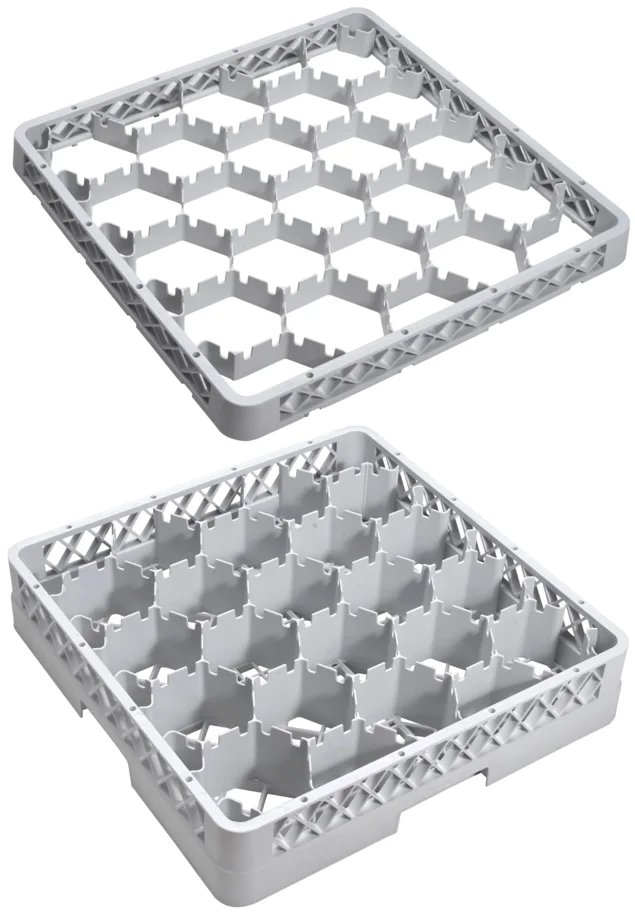 Gläser Spülkorb 20 Fächer 1 Aufsatz max Glas H12.3cm D9cm