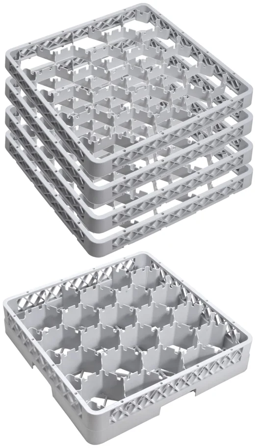 Gläser Spülkorb 20 Fächer 4 Aufsatz max Glas H24.9cm D9cm