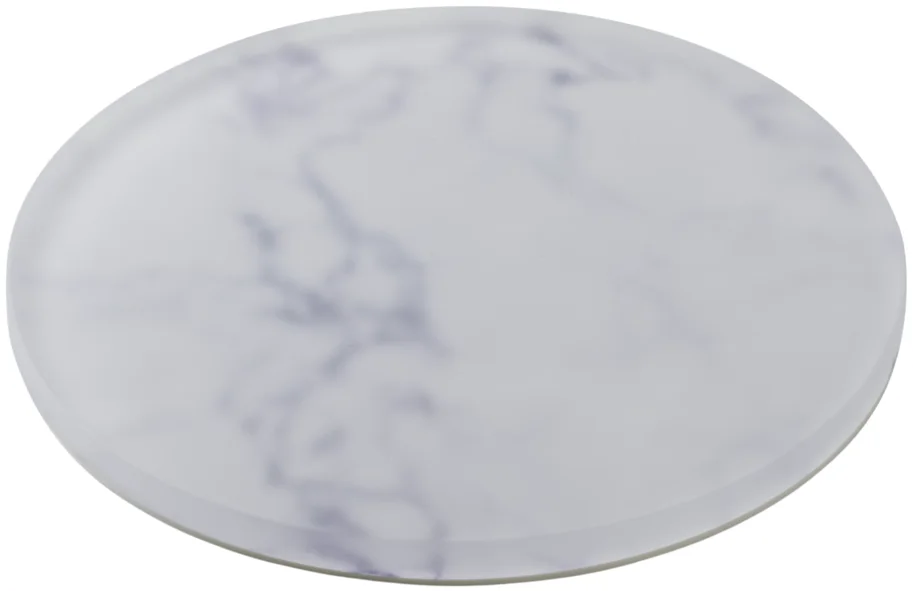 IBR Tablett rund D17cm für Etagere Nacryl weiss marmoroptik