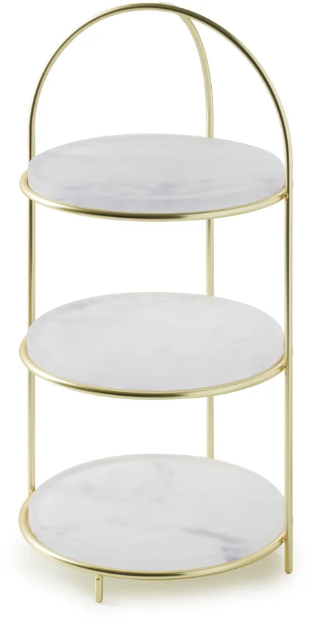 IBR Tablett rund D21cm für Etagere XL Nacryl weiss marmoropt