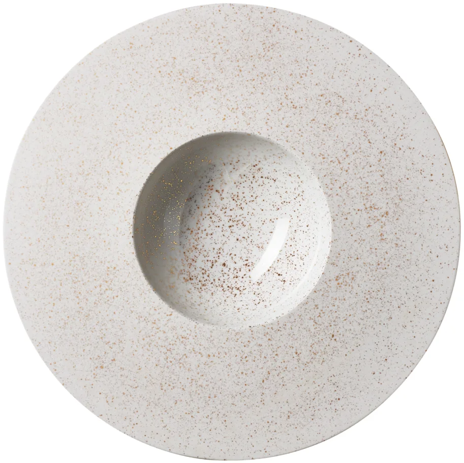 Sphere Teller 180ml D30.5cm H5cm alabaster weiss cosmos gold