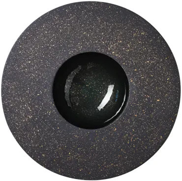 Sphere Teller 180ml D30.5cm H5cm brilliant schwarz cos. gold