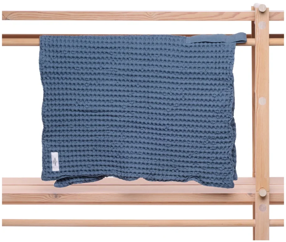 Big Waffle Badematte 80x55cm grey blue Biobaumwolle