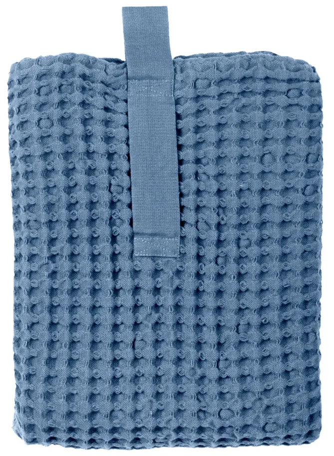 Big Waffle Badematte 80x55cm grey blue Biobaumwolle